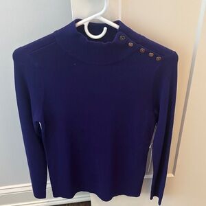 Chico's Deep Purple Long Sleeve Top with Button Accents